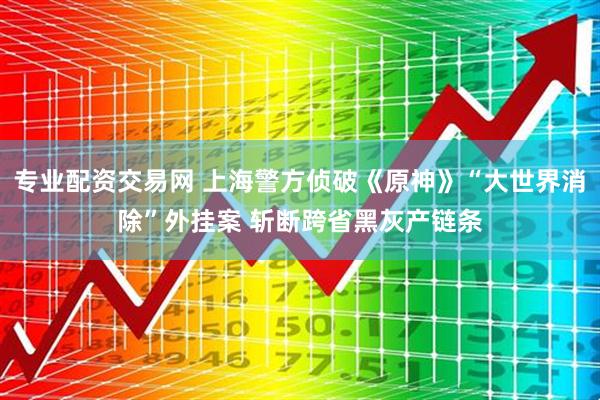 专业配资交易网 上海警方侦破《原神》“大世界消除”外挂案 斩断跨省黑灰产链条