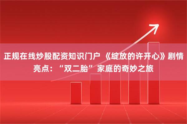 正规在线炒股配资知识门户 《绽放的许开心》剧情亮点：“双二胎” 家庭的奇妙之旅